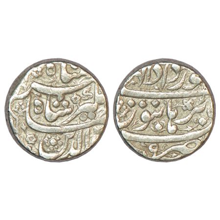 Jahangir (1605-1627 AD), silver rupee, Burhanpur mint, Khurdad 9, KM 145.5, 11.34g. Decora