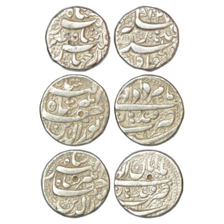 Jahangir (1605-1627 AD), silver rupee (3), Qandhar mint, 1x AH 1027/RY 13, KM 142.2, 11.05