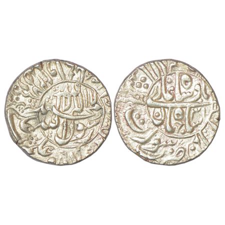 Shah Jahan (1628-1658 AD), silver rupee, Surat mint, AH 1067 (6 is retrograde to 2)/RY 31,