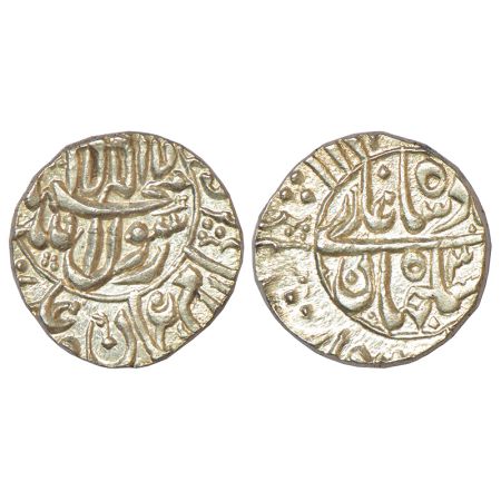 Shah Jahan (1628-1658 AD), silver ½ rupee, Surat mint, RY 31, both side legend in round ci