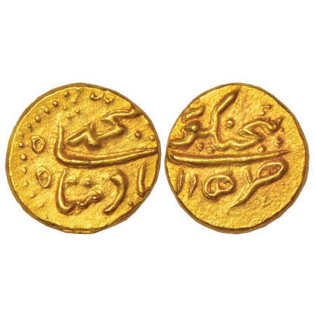 Muhammad Shah (1719-1748 AD), gold pagoda, Ganjikot mint, AH 115(1), KM E440.3, 2.81g. Ext