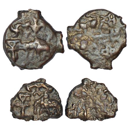 Ancient Vatsa region - uninscribed cast coinage of Kaushambi area, (c.200-150 BC), two coi