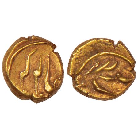 Maratha Confederacy, gold fanam, Kolar mint, in the name of Alamgir II, M&W T2, 0.37g. Goo