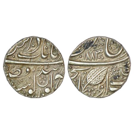 Sikh Empire, silver rupee, Amritsar mint, 'Nanak Shahi' couplet, VS 1883, G. Singh 01.49.0