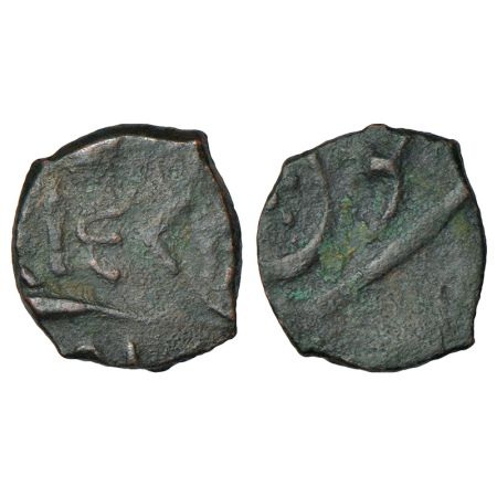 Thakurs of Bhavnagar, Mughal coinage, copper ¼ trambiyo, ND, in the name of Shah Jahan III