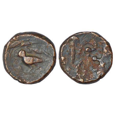 Central India/Malwa, copper Paisa from Eastern Malwa, copying fabric of Jhabua and Dhar st