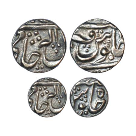 Gwalior, Madho Rao (1886-1925 AD), silver coins (2), ¼ rupee, 2.74g and 1/8 rupee, RY 5x, 