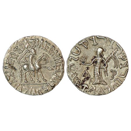 Indo-Scythians, silver tetradrachm of Azilises (85-45/35 BC), Senior ISCH 56.12, 9.70g. Ob