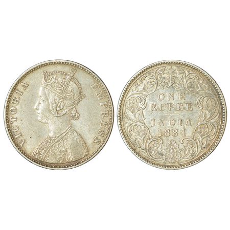 Victoria Empress, silver rupee, 1884, Bombay mint, A6/I, 'B' raised, unlisted in PR, 11.59