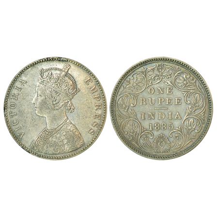Victoria Empress, silver rupee, 1885, Bombay mint, A1/II (i), 'B' raised, unlisted in PR, 