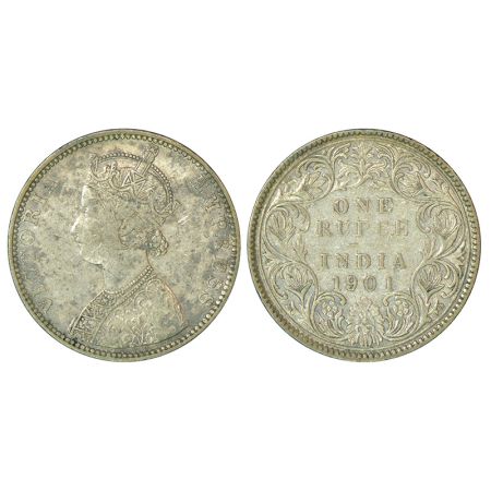 Victoria Empress, silver rupee, 1901, Bombay mint, C2/I, 'B' incused, PR 188, GK 593, 11.6