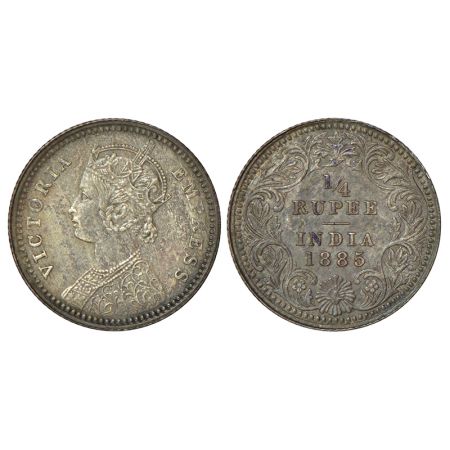 Victoria Empress, silver ¼ rupee, 1885, Calcutta mint, C/II/'C' incused, PR 390, GK 702, 2