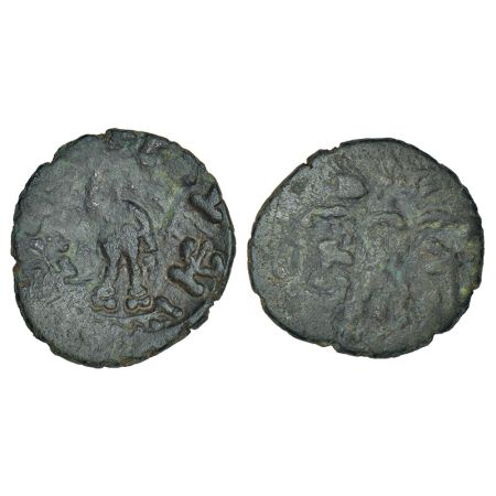Mathura, post-Mauryan monarchical coinage - alloyed copper coin of Balabhuti (c.100-50 BC)