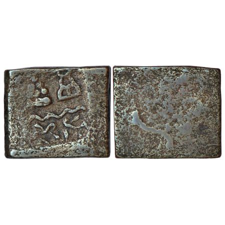 Post-Mauryan die-struck uninscribed coinage, Taxila series, copper unit of 'symbolic' type