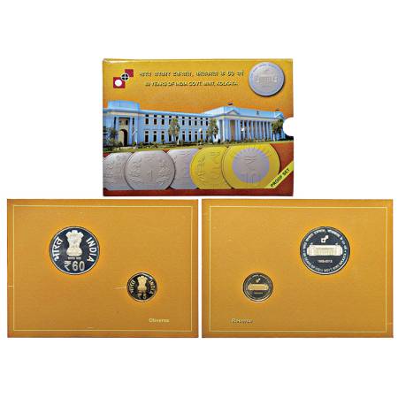 2012, 60 Years of India Government mint Kolkata, Proof set of 2 coins, 60 rupees and 5 rup