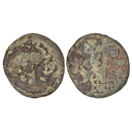 Satavahanas, lead coin of 'elephant' type, attributed to Siri Satakani (c.100-50 BC), Newa
