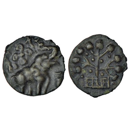 Satavahanas, 'elephant' type coin of arsenical copper attributed to Gotamiputa Siri Sataka