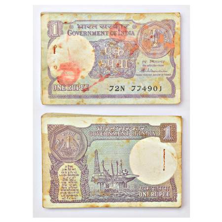 1 rupee, full packet of 100 notes, 1987, signed by S. Venkitaramanan, inset 'A', serial no