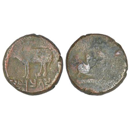 Ancient Saketa region - monarchical die-struck coinage of Ayodhya area, copper coin of Ayu