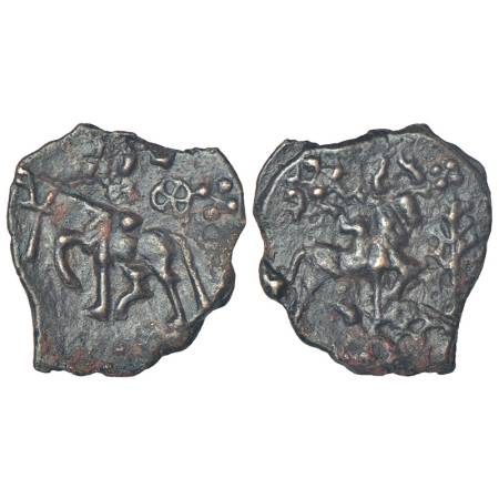 Ancient Vatsa region - uninscribed cast coinage of Kaushambi area (c.200-150 BC), 'lanky b