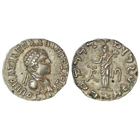 Indo-Greeks - silver tetradrachm of Hippostratos (c.65-55 BC), BN serie 1A, 9.73g. Obv: Di
