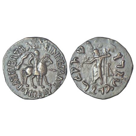 Indo-Scythians - silver tetradrachm of Vonones, with Spalahores. (c.75-65 BC), ISCH 65.3T,