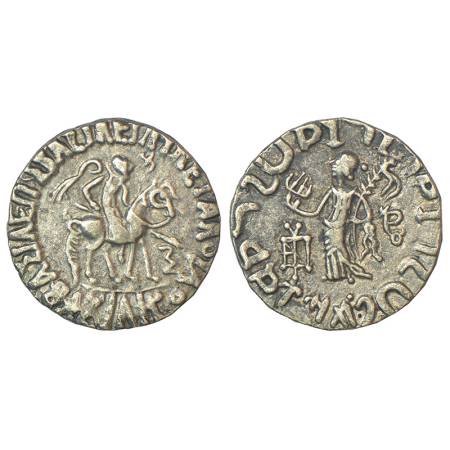 Indo-Scythians - silver tetradrachm of Azilises (c.57-35BC), ISCH 56.592T, 9.31g. Obv: Kin