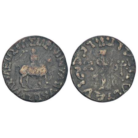 Indo-Scythians - debased silver tetradrachm of Azes (c.45-20 BC), ISCH 98.442T, 8.53g. Obv