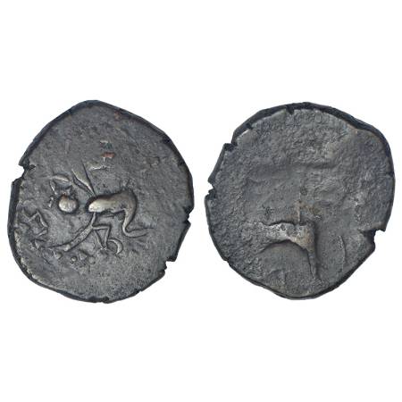 Post-Mauryan tribal republics - Yaudheyas or Kunindas, copper coin struck in the name of '