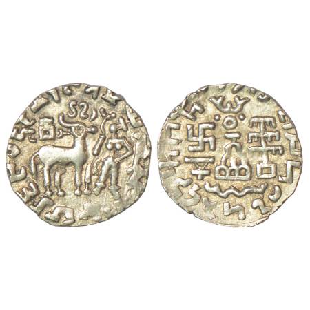 Post-Mauryan tribal monarchies, Kunindas, silver drachm of Amoghabhuti (c.50 BC-50 AD), PA