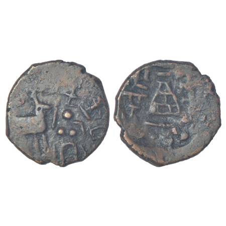 Post-Mauryan tribal monarchies, Kunindas - copper unit imitating issues of Amoghabhuti, Ki