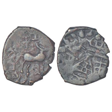 Post-Mauryan tribal monarchies, Kunindas - copper unit imitating issues of Amoghabhuti, Ki