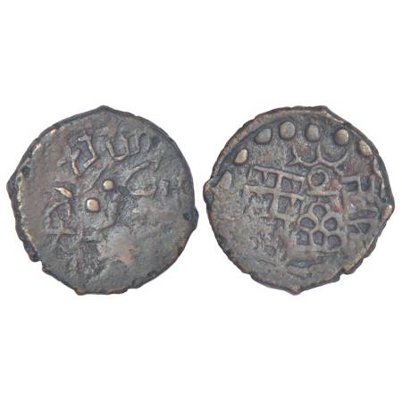Post-Mauryan tribal monarchies, Kunindas - copper unit imitating issues of Amoghabhuti, Ki