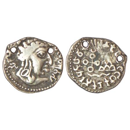 Satavahanas - silver portrait type drachm of Vasithiputa Siri Pulumavi (c.85-120 AD), MCSI