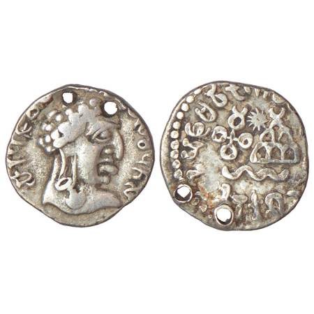 Satavahanas - silver portrait type drachm of Vasithiputa Siri Pulumavi (c.85-120 AD), MCSI