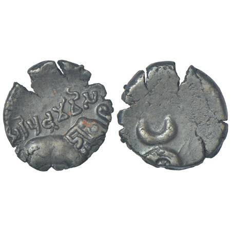 Satavahanas - universal potin 'elephant' type coin of Vasithiputa Siri Pulumavi (c.85-120 