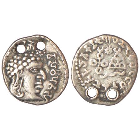 Satavahanas - silver portrait type drachm of Vasithiputra Siri Satakarni (c.120-147 AD), P