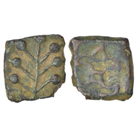 Western Kshatrapas, Kshaharata house - uninscribed copper coin attributed to Nahapana (c.3