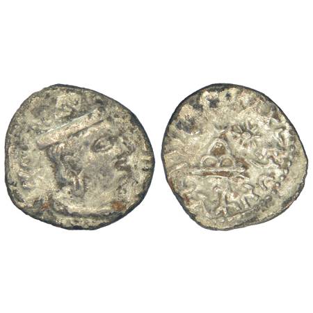 Western Kshatrapas, Karddamaka dynasty - silver drachm of Chashtana as Mahakshatrapa (c.78