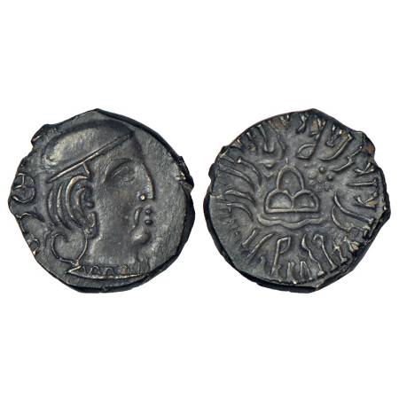 Western Kshatrapas, Kardamaka dynasty, silver drachm of Swami Rudrasena III (348-378 AD), 