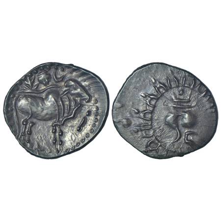 Pallavas of Kanchi, uninscribed 'bull' type coin in alloyed copper, (c.300-400 AD), PAIC 2