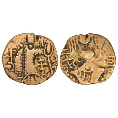Kidarite Huns - base gold stater/dinara of Salanavira (c.400-450 AD), MAC 3634-35, 7.77g. 