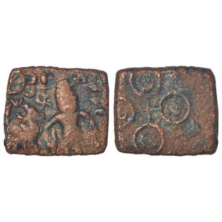 Ancient Malwa - post-Mauryan uninscribed die-struck copper coin of Ujjain area, 'standing 