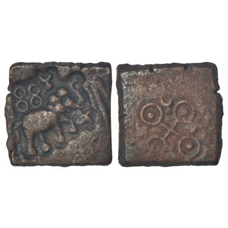 Ancient Malwa - post-Mauryan uninscribed die-struck copper coin of Ujjain area, 'elephant'