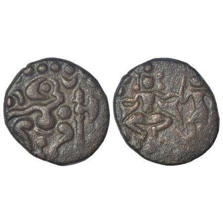 Venad Chiefs of Kerala as feudatories of Vijayanagara, uninscribed copper cash, period of 