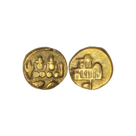 Vijayanagara Empire, Tuluva dynasty, gold fanam of Sadasiva Raya (1543-1570 AD), 0.32g, MC