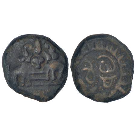 Nayakas of Madurai - anonymous copper cash struck in the name of 'Shri Veera', 2.43g. Obv: