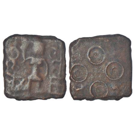 Ancient Malwa - post-Mauryan uninscribed die-struck copper coin of Ujjain/Mandasor area, '