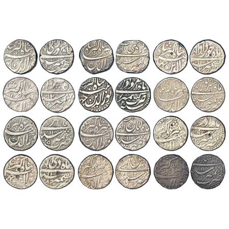 Jahangir (1605-1627 AD), silver rupee, Kashmir mint, complete set of 12 different months, 