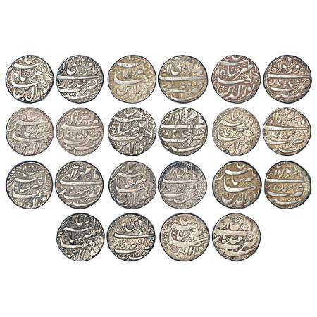 Jahangir (1605-1627 AD), silver rupee, 11 different months, 'Nur ud-Din' type, Qandhar min